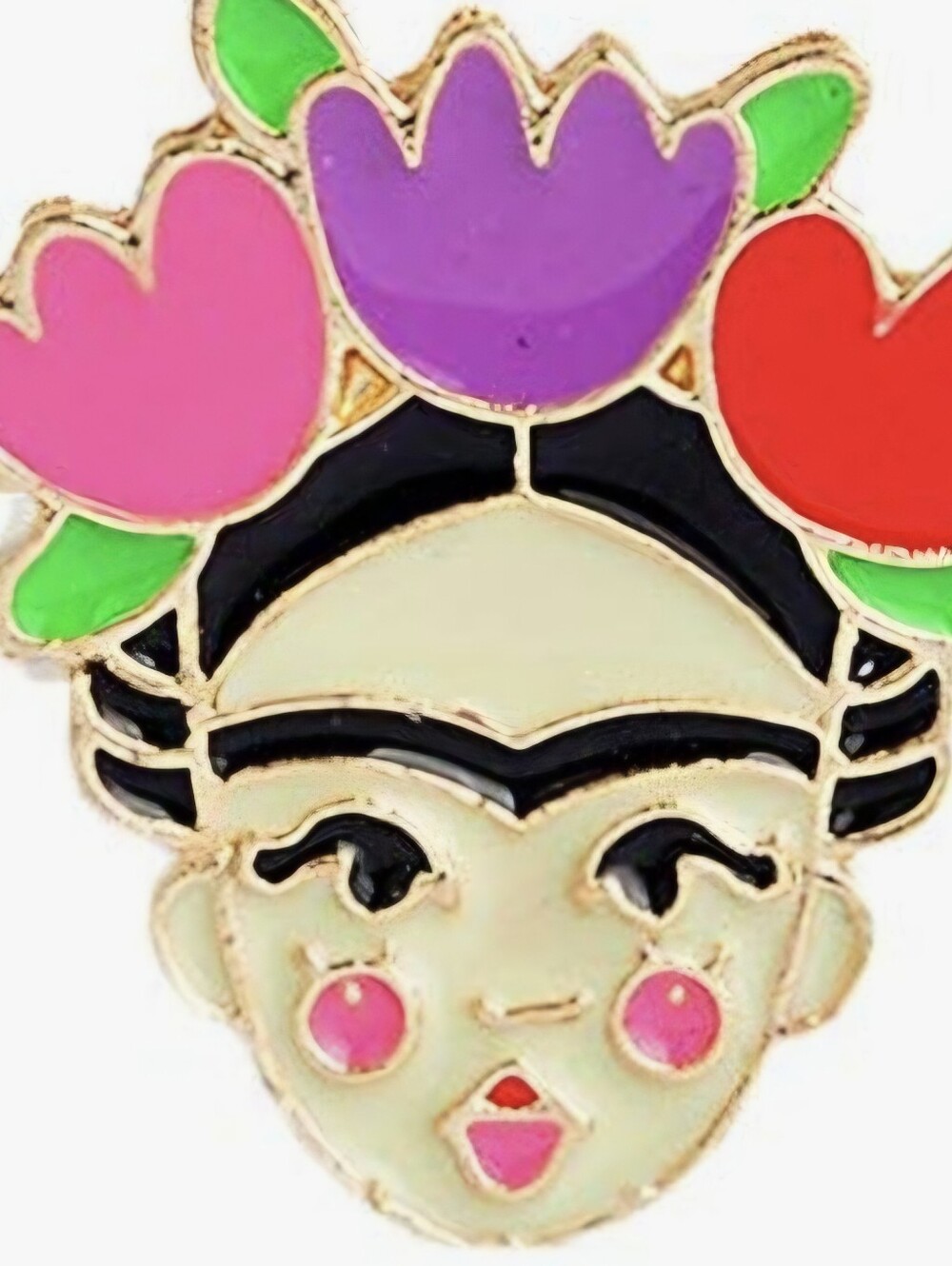 NWOT Handmade Colorful Enamel 'Frida' Lapel Pin Flairs New York 1.2x.5"
